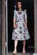 New Rare Erdem Imari Floral Rose Hurst Skirt Aso Royal Kate Size Uk 8, Usa 4