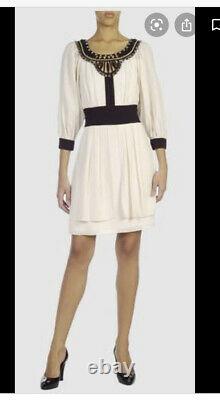 New Rare Temperley Titan Ivory Black Dress USA 6, Uk 10 Aso Royal