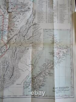 New Zealand & Free State of Congo 1885 rare RGS periodical 2 large detailed maps