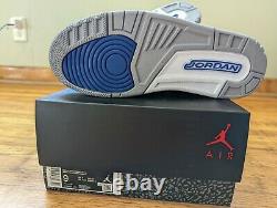 Nike Air Jordan 3 Retro Varsity Royal Cement Size 9 Blue Black Rare CT8532-400