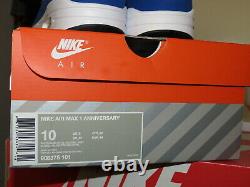 Nike Air Max 1 Anniversary Game Royal OG 908375-101 2017 Release Size 10 RARE