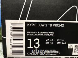 Nike Kyrie Low 2 TB University Blue Basketball Shoes UNC Sz 13 CN9827 402 RARE