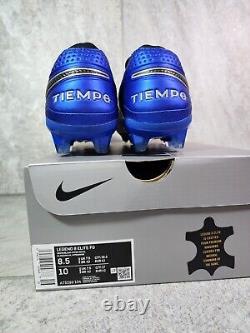 Nike Tiempo Legend 8 Elite FG Mens Soccer Cleats Size 8.5 White Hyper Royal Rare