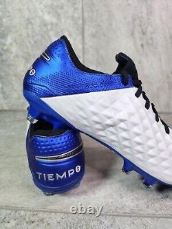 Nike Tiempo Legend 8 Elite FG Mens Soccer Cleats Size 8.5 White Hyper Royal Rare