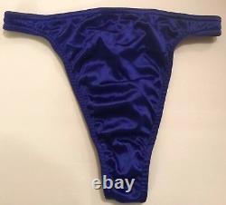 Nwt Victoria's Secret M Royal Blue Second Skin Satin Vintage Rare Thong Panties