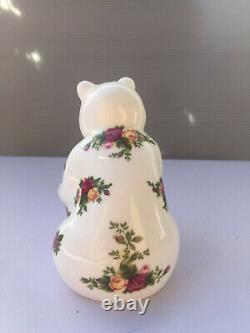 Occ BEAR FIGURE Royal Albert OLD COUNTRY ROSES Figurine with ball NEW BOXED rare