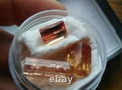 Ouro Preto Imperial Topaz rough & Cut Gem from same crystal! Rare Offering