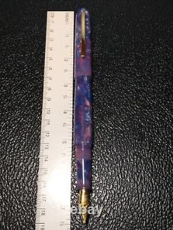 Oversized Bexley Imperial Galactic Blue Prototype Very Rare Fountain Pen M Nib
