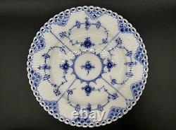 Pair of Rare NEW ROYAL COPENHAGEN 9 1/8 in Luncheon PlatesBlue Fluted Full Lace