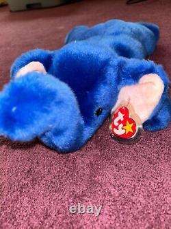 Peanut Royal Blue Elephant TY Rare Beanie Buddy 1998 Collectors Item