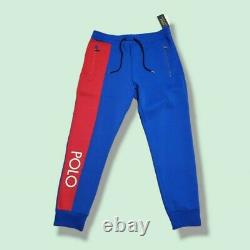 Polo Ralph Lauren Men's Medium Royal Blue Red Jogger Sweatpants Sweats Rare NWT