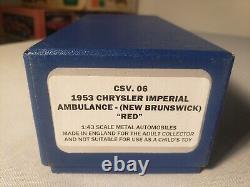 RARE 1/43 Brooklin 1953 CHRYSLER IMPERIAL AMBULANCE NEW BRUNSWICK RED CSV 06 MIB