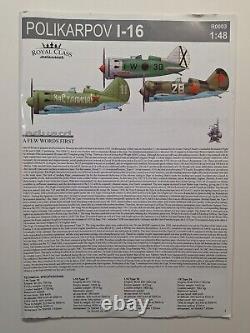 RARE 1/48 Eduard Royal Class R0003 Polikarpov I-16 / Triple Combo