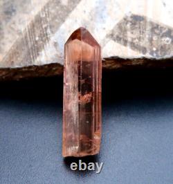 RARE AAAAA SALMON PINK BRAZILIAN IMPERIAL TOPAZ TERMINATED GEM CRYSTAL 5.50cts