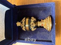 RARE House of Faberge Imperial Collection Black Onyx & Gold Egg- Mint With COA