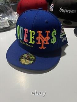 RARE NEW ERA 59fifty 7 5/8 Slow Bucks Queens SB Royal Blue Hat