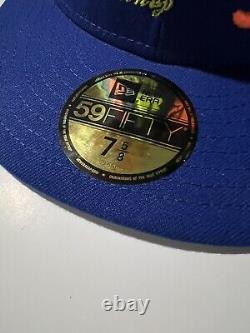 RARE NEW ERA 59fifty 7 5/8 Slow Bucks Queens SB Royal Blue Hat