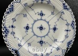 RARE Pair of NEW ROYAL COPENHAGEN 9 7/8 in Dinner Plates Blue Fluted Full Lace