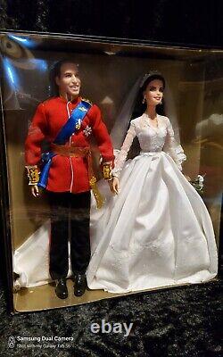 RARE Prince William And Catherine Royal Wedding Gold Label Mattel Barbies BNIB