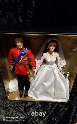 RARE Prince William And Catherine Royal Wedding Gold Label Mattel Barbies BNIB