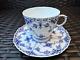 Rare Royal Copenhagen Blue Fluted Full Lace Flat Cup &saucer, Pristine Condition