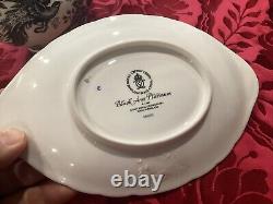 RARE Royal Crown Derby Black Aves Gravy Boat with Tray PLATINUM TRIM