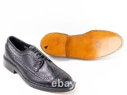 RARE UNWORN 1960s NUNN BUSH 10.5D BLACK LONGWING BLUCHER V-CLEAT VINTAGE NOS