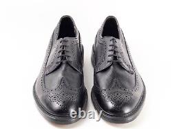 RARE UNWORN 1960s NUNN BUSH 10.5D BLACK LONGWING BLUCHER V-CLEAT VINTAGE NOS