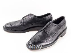 RARE UNWORN 1960s NUNN BUSH 10.5D BLACK LONGWING BLUCHER V-CLEAT VINTAGE NOS