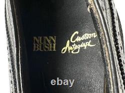 RARE UNWORN 1960s NUNN BUSH 10.5D BLACK LONGWING BLUCHER V-CLEAT VINTAGE NOS