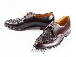 RARE UNWORN 60s WINTHROP IMPERIAL 7.5D BROWN WOVEN BLUCHER OXFORD NOS VINTAGE