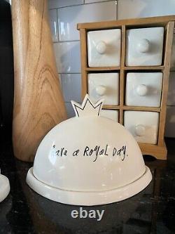 RARE. VINATGE. HTF Vintage Rae Dunn Have A Royal Day Butter Dish