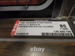 $$RARE$$ Vintage 1983 Kenner Star Wars AFA Y85 Royal Guard ROTJ 77 Back A Carded