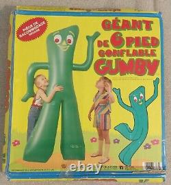 RARE Vintage Giant 6FT Inflatable Gumby No. 7368 Lewco Co 1986 Imperial Toy Co