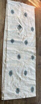 RARE Vintage KANDELL DESIGN Cotton Atomic Starburst Print Fabric Royal Turquoise