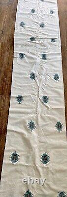 RARE Vintage KANDELL DESIGN Cotton Atomic Starburst Print Fabric Royal Turquoise