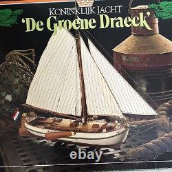 (RARE) Vtg Royal Yacht DE GROENE DRAECK Authentic Models Holland Boat Ship Wood