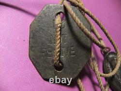 RARE WWII Military New Zealand Leather ID Tags+ 1941 Royal Life Saving Medallion