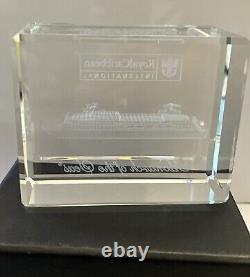 ROYAL CARIBBEAN Monarch Of The Seas Ship 3D Etched Crystal Block In Box HTF RARE