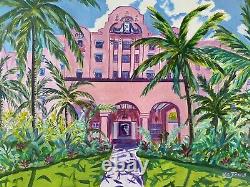 ROYAL HAWAIIAN HOTEL Rare Original Painting Honolulu Hawaii Waikiki K C Jones