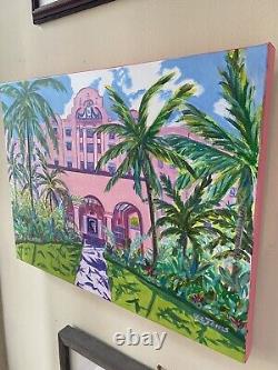 ROYAL HAWAIIAN HOTEL Rare Original Painting Honolulu Hawaii Waikiki K C Jones