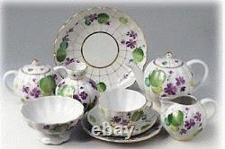 RUSSIAN Imperial Lomonosov Porcelain Tea Set service Forest Violet RARE 6/24