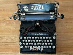 Rare 1912 Antique Royal No. 5 Flatbed Staircase Typewriter Working w New Ink