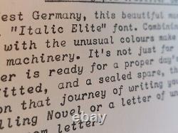 Rare 1970 Elite Italic Font Olympia Traveller de Luxe Typewriter W New Ribbons