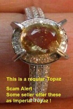 Rare 2.30 ct Genuine Royal Imperial Topaz Silver Pendant Beware of Fakes