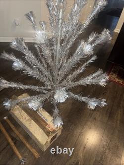 Rare 4 ft Aluminum Pom Pom Royal Pine Tree with Original Box