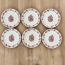 Rare 6 Pcs Royal Limoges Confrerie Des Chevaliers Du Tastevin Dinner Plates