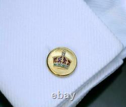 Rare Antique Royal Men's Engagement Cufflinks Set With 10K Pure Yellow Gold FN