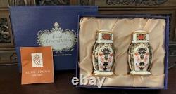 Rare Brand New In Box Royal Crown Derby1128 Salt And Pepper Set