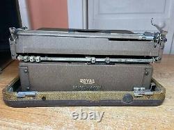 Rare Brown 1941 Royal Quiet De Luxe Elite Typewriter Working w New Ink & Case